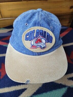 Vtg Colorado Avalanche Denim Cap Hat American Needle Nutmeg Strapback NHL